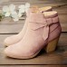 Plus Size Women Knotted Side  zip Casual High Heel Boots