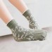 Women Winter Flower Snowflake Jacquard Casual Cotton Crew Sock