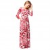 Women Christmas Candy Printing Pattern Long Sleeves Dress Skirt