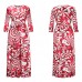 Women Christmas Candy Printing Pattern Long Sleeves Dress Skirt