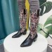 Large Size Women Ethnic Paisley Pattern Back  zip Pointed Toe Chunky Heel Cowboy Boots