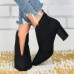 Plus Size Women Retro Casual Pointed Toe High Heel Open Vamp Boots