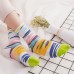 Women Cotton Striped Athletic Socks Outdoor Good Elastic Tube Sock